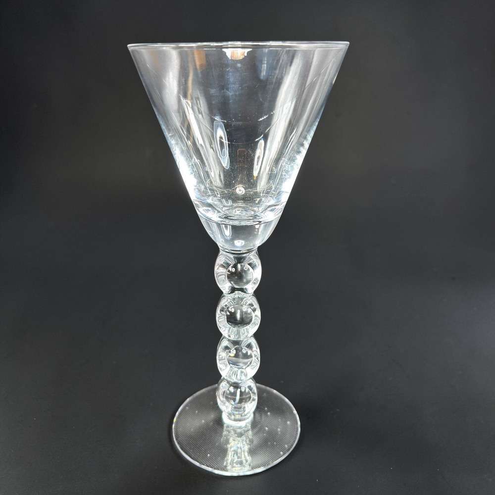 Z Gallery Clear Crystal Single Martini Glass Stacked‎ Ball Bubble Stem Barware